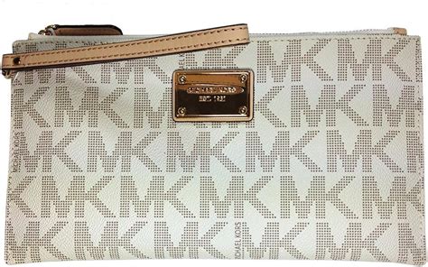 Michael Kors Signature Fulton Large PVC Top Zip Clutch / 